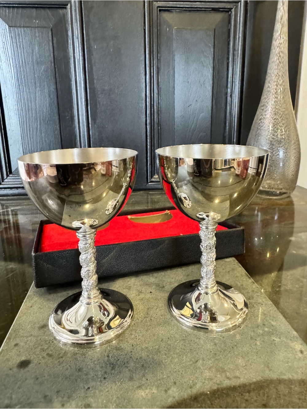 Vintage Viking Plate EP silver plated brass goblets made in Canada